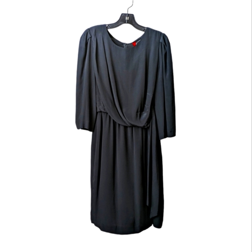 Sinequanone Midi Dress with Side Sash Black Size French T40 Medium Chic Goth